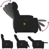  Masažni naslonjač na podizanje crni od mikrovlakana | shoptok.hr