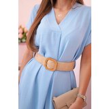 Kesi Włoski Dress with a decorative belt blue | Shoptok.si