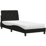 vidaXL Postelja z vzmetnico črna 80x200 cm blago | Shoptok.si