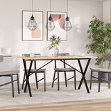  Blagovaonski stol X-oblika 140x80x75 cm od borovine i čelik | shoptok.hr
