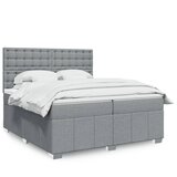 Maison Chic Box spring postelja - Vzmetna postelja z vzmetnico svetlo siva 200x200 cm blago SL24536, (21891039) | Shoptok.si