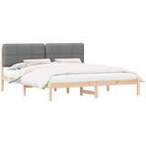  Krevetni okvir s tapiciranim uzglavljem Svijetlo siva Svjetlosiva 205.5 x 185.5 x 84.5 cm | shoptok.hr