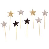  Ukrasne čačkalice glitter star pick 12/1 zlatno-crne | ePonuda.com