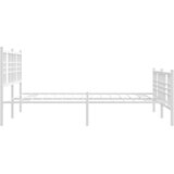  Metalni okvir kreveta uzglavlje i podnožje bijeli 150 x 200 cm | shoptok.hr