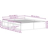  Okvir kreveta bez madraca crni hrast 150x200 cm izrađeno drvo | shoptok.hr