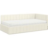 vidaXL Kotna postelja z vzmetnico z vzglavjem krema 100 x 200 cm Žamet, (5000069852) Cene