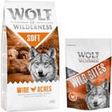 Wolf of Wilderness 12 kg suhe hrane + Snack gratis! - "Soft - Wide Acres" - piščanec + Wide Acres - piščanec (monoprotein) Cene