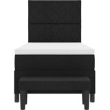  Krevet s opruga kutije s uzglavljem Crna 90 x 190 cm tkanina | shoptok.hr