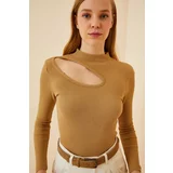 Happiness İstanbul Women's Biscuit Cut Out Detailed Corduroy Knitted Blouse