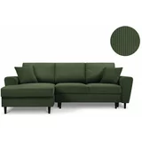 Kooko Home zelena kutna sofa od samta Jazz, lijevi kut