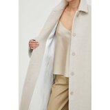 Samsoe Samsoe Volnen plašč bež barva | Shoptok.si