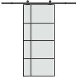 vidaXL Drsna vrata z opremo 90x205 cm ESG steklo in aluminij | Shoptok.si