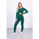 Kesi Set with ruffles on a green blouse