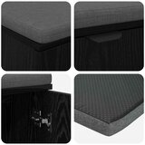  Klupa za hodnik s jastukom s vratima Crni hrast 80 x 38 x 46 cm | shoptok.hr