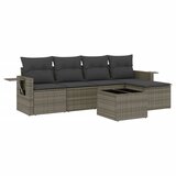  6-dijelni set vrtnih sofa od poliratana s jastucima sivi | shoptok.hr