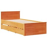  Knjižna postelja brez vzmetnice vošč. rjava 100x200 cm borovina, (21609306) | Shoptok.si