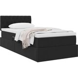  Postelja s shranjevanjem z vzmetnico Črna 90 x 190 cm Žamet, (5000101368) | Shoptok.si