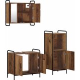  Set ormarića za kupaonicu 3 kom. Staro drvo 40 x 36 x 99 5 cm - Staro drvo Kupaonski ormarić (2 vrata) + viseći ormarić + kupaon | shoptok.hr