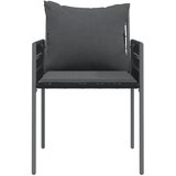  Vrtne stolice s jastucima 4 kom crne 54x61x83 cm od poliratana | shoptok.hr