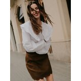 Reserved Lanena mini suknja - smeđi | shoptok.hr