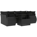  The Living Store Vrtna sedežna garnitura 7-delna z blazinami črn poli ratan - Vrtna Sedežna Garniture, (21451430) | Shoptok.si