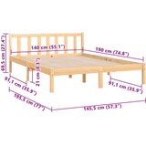 vidaXL Okvir za krevet od masivne borovine 140 x 190 cm | shoptok.hr
