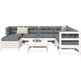  8-dijelni set vrtnih sofa bijeli od masivne borovine | shoptok.hr