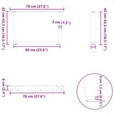  Noge za klub stolić V-oblika 2 kom Bijele 70 x (42-43,3) cm Čelik | shoptok.hr
