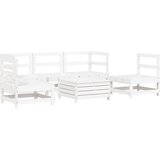 Maison Chic Seti vrtnega pohištva - Vrtna garnitura - Vrtni pohištvo set 6-delna bela trdna borovina, (21815328) | Shoptok.si
