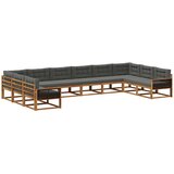 vidaXL Zunanja garnitura za sedenje 10 pcs Naravna in antracitna, (5000281176) | Shoptok.si