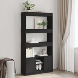 vidaXL Visoka komoda crna 92 x 33 x 180 cm od konstruiranog drva | shoptok.hr