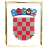 Grb Republike Hrvatske metalni okvir srebrni, 30x40 cm