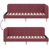  Kutni okvir kreveta Vinska crvena 100 x 200 cm tkanina | shoptok.hr