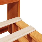  Knjižna postelja brez vzmetnice vošč. rjava 135x190cm trden les | Shoptok.si