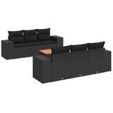  7-dijelni set vrtnih sofa od poliratana s jastucima crni | shoptok.hr