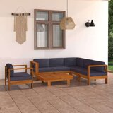  7-dijelna vrtna garnitura s tamnosivim jastucima bagremovo drvo | shoptok.hr
