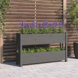vidaXL visoka greda siva 112x25x66 cm trdna borovina Cene