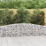 vidaXL obokana gabionska košara 20kosa 400x30x60/80cm pocinkano železo | Shoptok.si