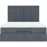  Otomanski krevet s madracima&LED tamnosivi 140x190cm baršunasti | shoptok.hr