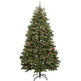 vidaXL Umestno božično drevo z LED lučmi Zelena 240 cm PVC in kovina | Shoptok.si