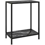 The Living Store Konzolna mizica črna 60x35x75 cm kaljeno steklo - Konzolna Mizica, (21438052) Cene