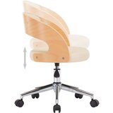 vidaXL Vrtljivi jedilni stoli 4 kosi krem ukrivljen les in um. usnje | Shoptok.si