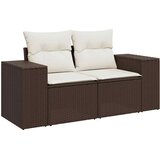  7-dijelni set vrtnih sofa od poliratana s jastucima smeđi | shoptok.hr