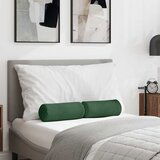 vidaXL Blazine 2 pcs Temno zelena Ø 15 x 40 cm Žametna tkanina | Shoptok.si