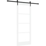  Klizna vrata 83 x 211 cm Masivna borovina i staklo Bijelo | shoptok.hr