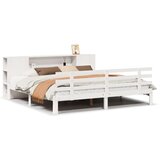  Krevet s regalom z knjige bez madraca bijeli 200x200cm borovina | shoptok.hr