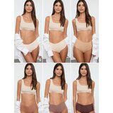 Trendyol Ženski set donjeg veša Thmaw25Ku00038, 6 komada, Smeđi | Eponuda.com