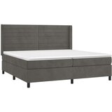  Box spring postelja z vzmetnico LED temno siva 200x200 cm žamet, (20724764) | Shoptok.si