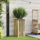 vidaXL Vrtno cvetlično korito z oblogo 33x33x65 cm Impregnirano leseno bor | Shoptok.si