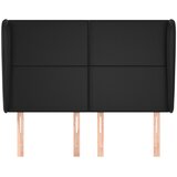  Uzglavlje s ušima crno 147x23x118/128 cm od umjetne kože | Eponuda.com